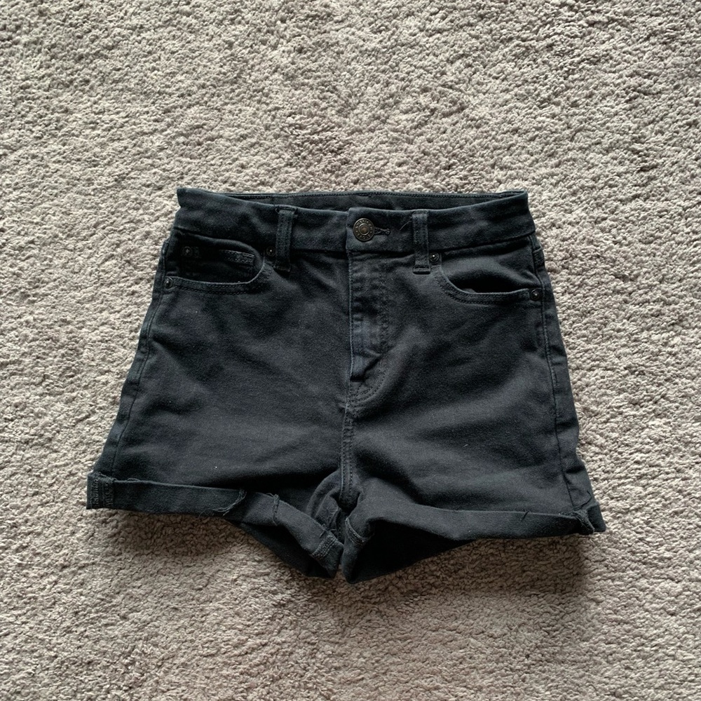🍊Curvy | Next Level Stretch | High Rise | Black | Short Shorts | AEO